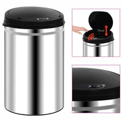 vidaXL Automatic Sensor Dustbin 30 L Stainless Steel 1