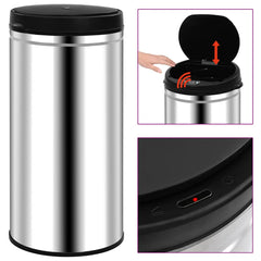 Automatic Sensor Dustbin Stainless Steel Silver 70 l