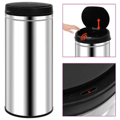Automatic Sensor Dustbin Stainless Steel Silver 80 l