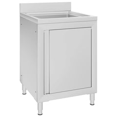 Commercial Kitchen Sink Cabinet 180x60x96 cm Stainless Steel 60 cm sink