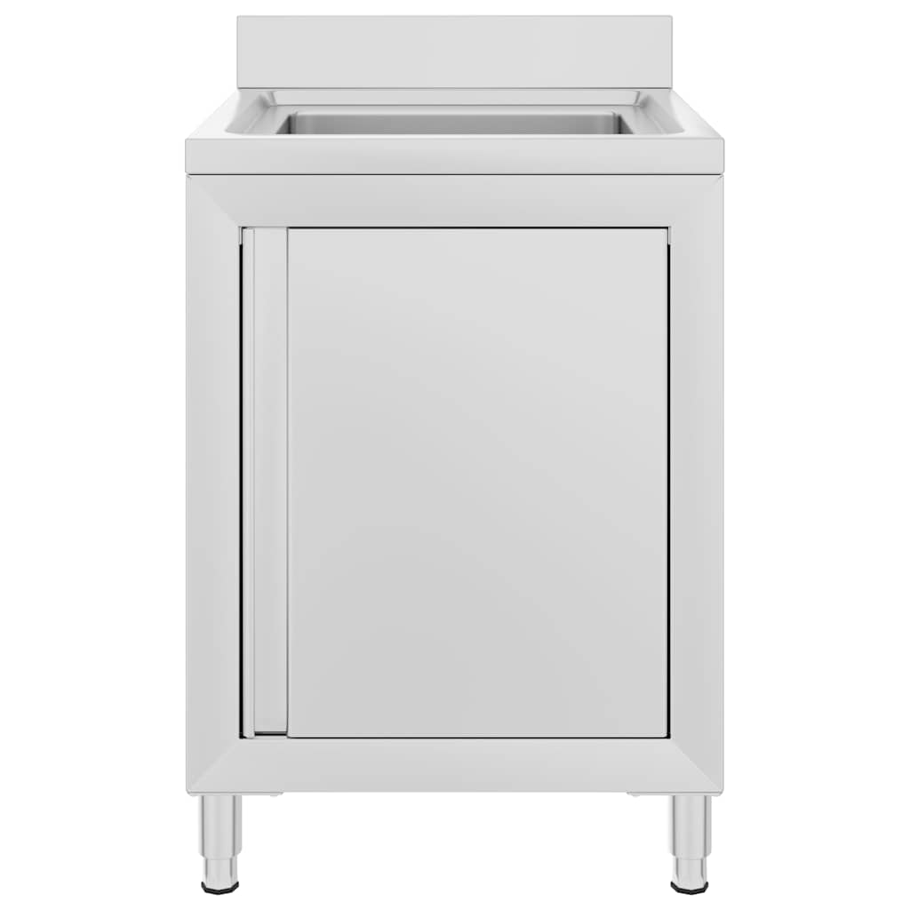 Commercial Kitchen Sink Cabinet 180x60x96 cm Stainless Steel 60 cm sink