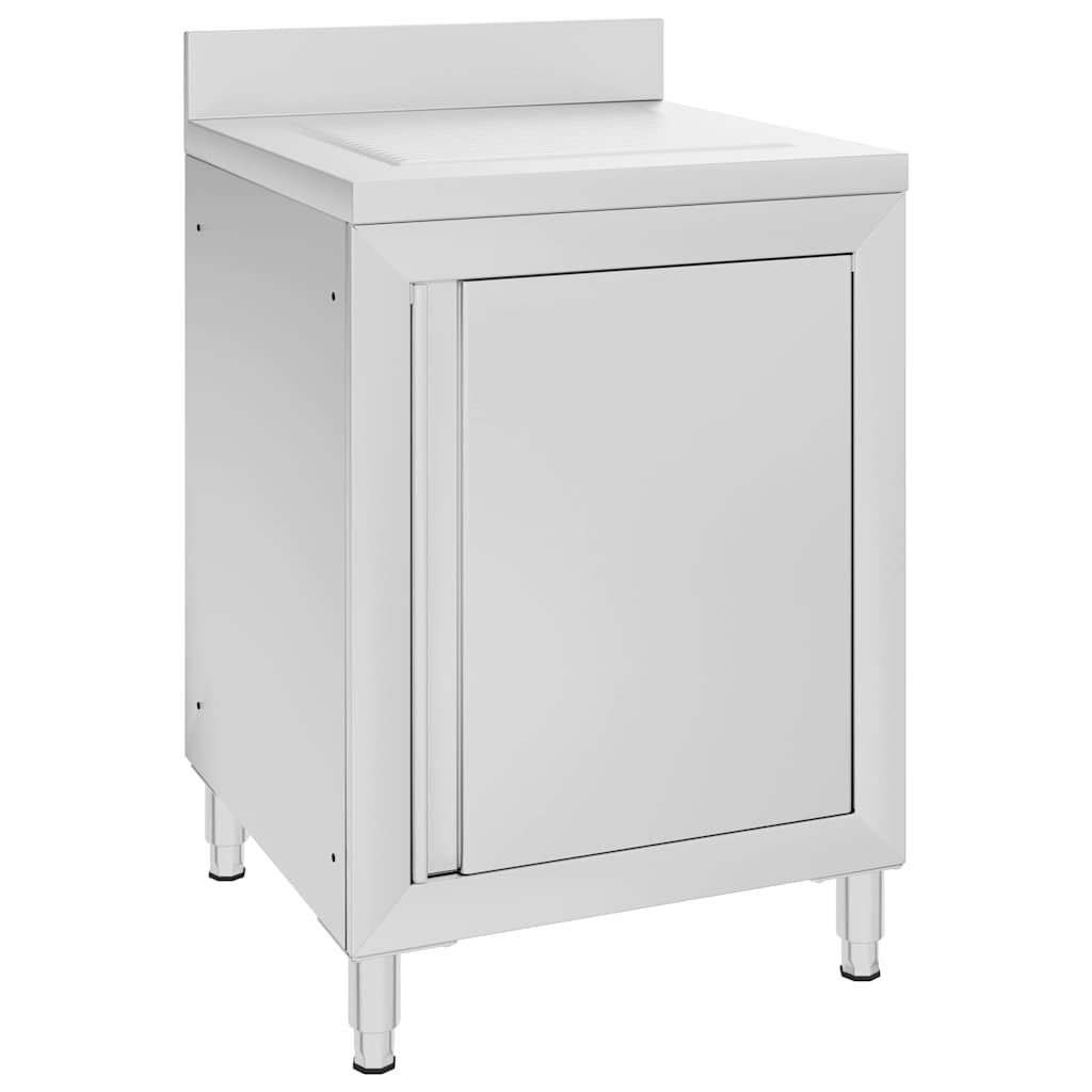 Commercial Kitchen Sink Cabinet 180x60x96 cm Stainless Steel 60 cm drainboard
