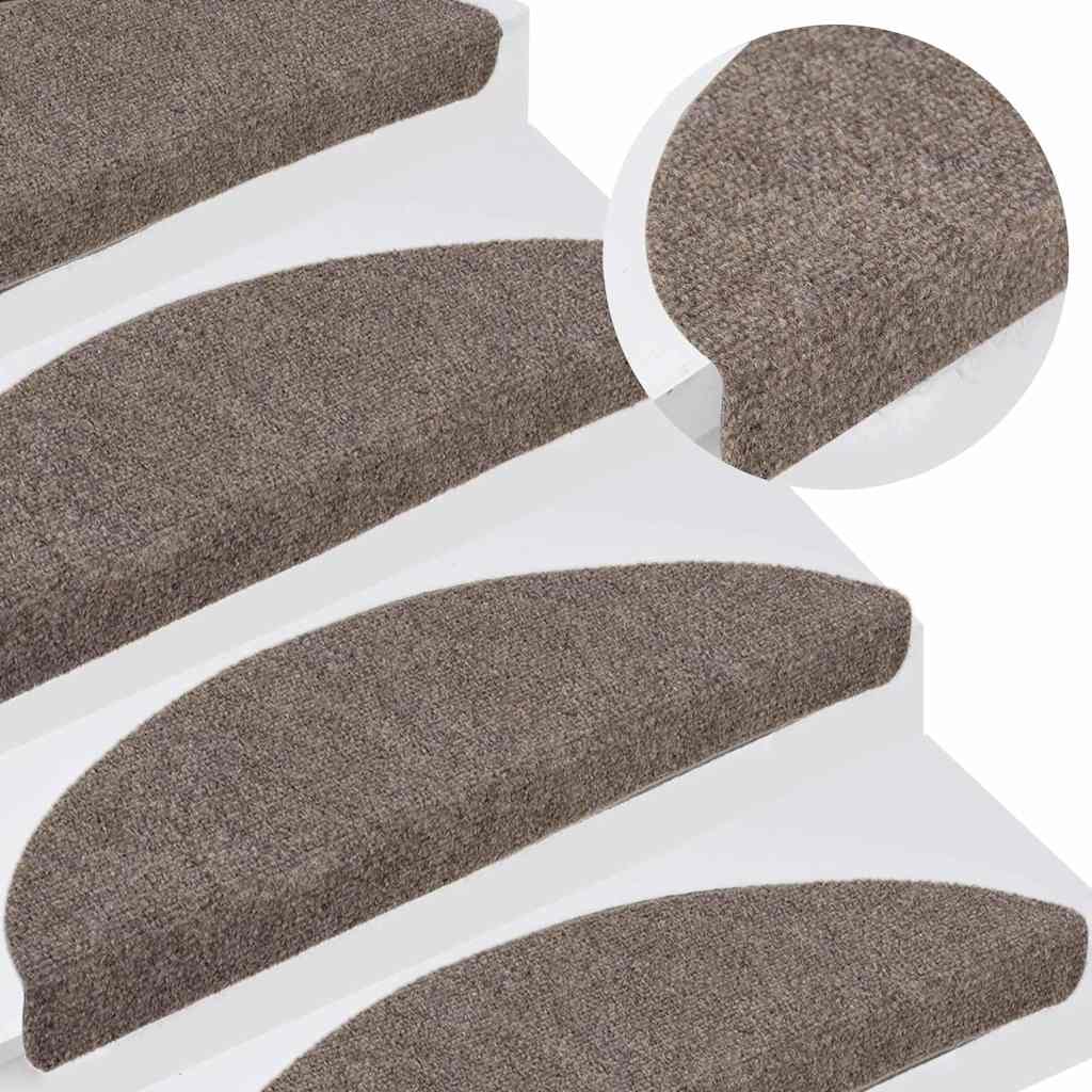 vidaXL Stair Mat | Set of 15 | Cream | Needle-punched fabric (100% PP) | Medium 5