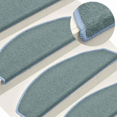 vidaXL Stair mats 15 pcs 65 x 24 x 4 cm Non-Slip Sea Blue 1
