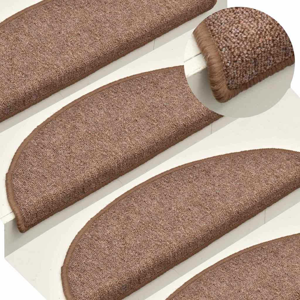 Stair Mats Half Round 15 in Brown