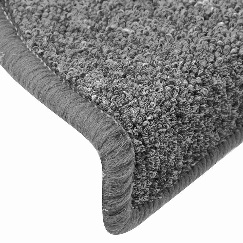 vidaXL Stair mats 15 pcs 65 x 24 x 4 cm Non-Slip Grey and Black 6