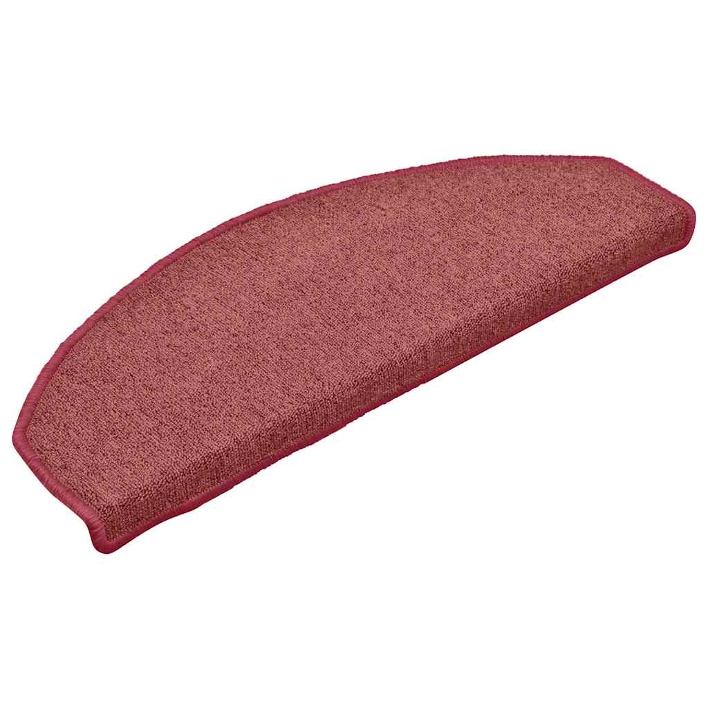 vidaXL Stair mats 15 pcs 65 x 24 x 4 cm Non-Slip Bordeaux Red 3