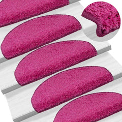 Stair Mats Half Round Large 15 pcs in Pink