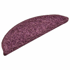 vidaXL Stair Mats 15 pcs 56x17x3 cm Dark Purple Half Round 3