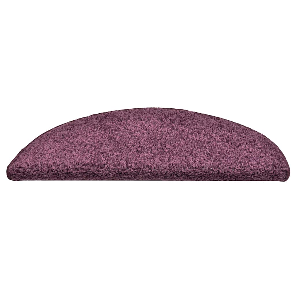 vidaXL Stair Mats 15 pcs 56x17x3 cm Dark Purple Half Round 5