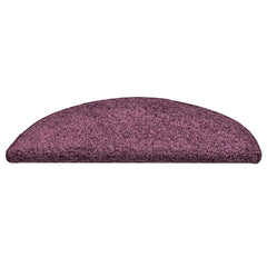 vidaXL Stair Mats 15 pcs 56x17x3 cm Dark Purple Half Round 5