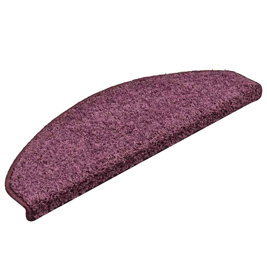vidaXL Stair Mats 15 pcs 65x21x4 cm Dark Purple Half Round Large 3