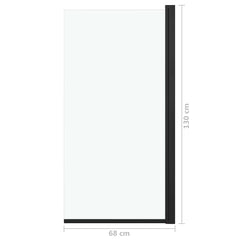 Shower Enclosure ESG 68x130 cm Black Transparent