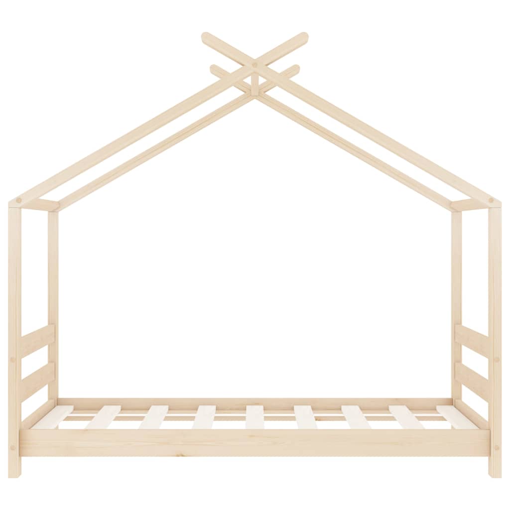 vidaXL Kids Bed Frame | Natural Wood | Solid Pine Wood, Plywood | 70x140 cm 4