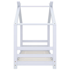 vidaXL Kids Bed Frame | White | Solid pine wood, plywood | Toddler | Durable 3