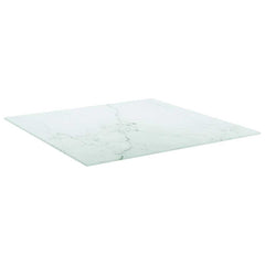 vidaXL Table Top | White | Tempered Glass | Pattern | Table Top | Square 2