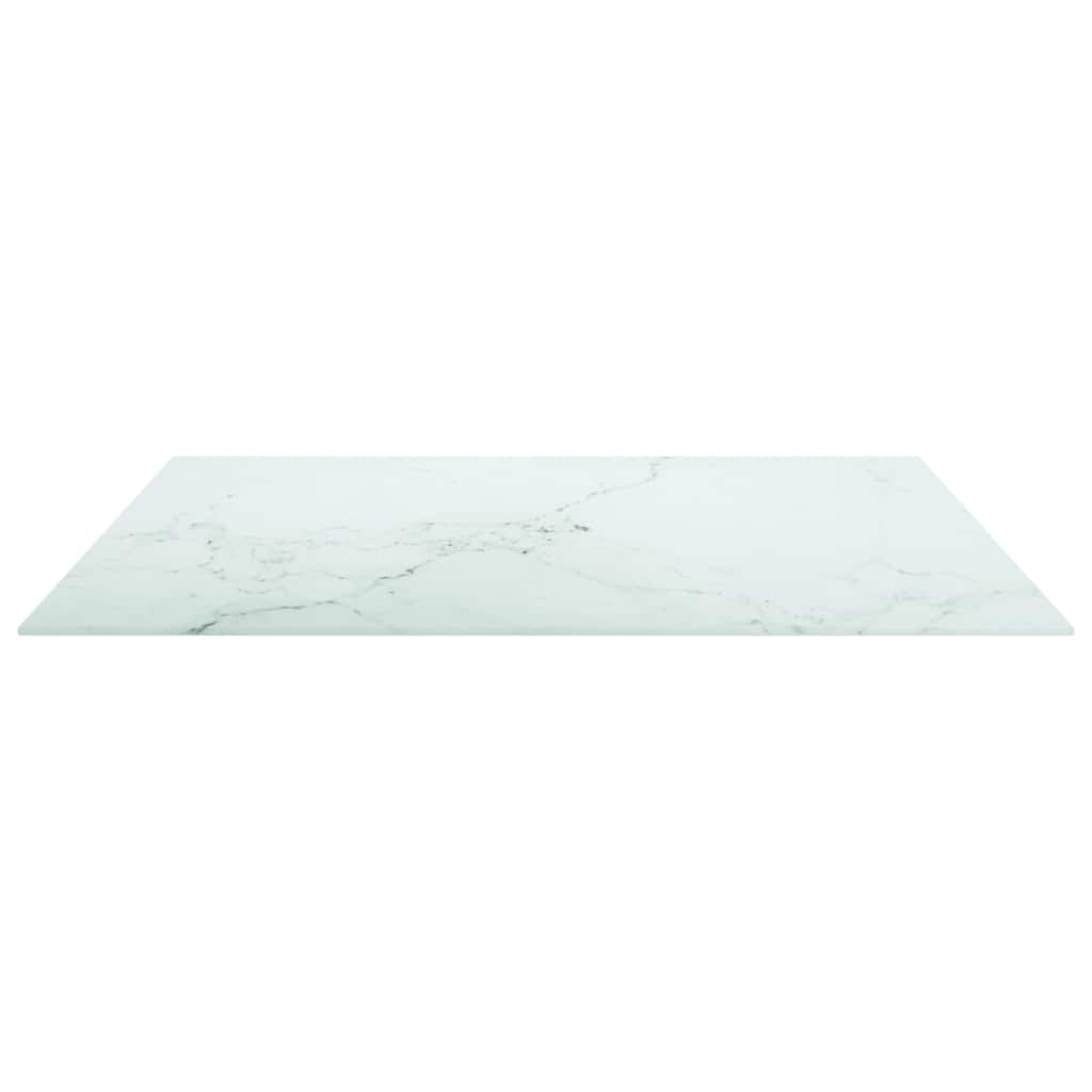 vidaXL Table Top | White with marble design | Tempered Glass | 80cm x 80cm 3