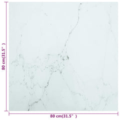 vidaXL Table Top | White with marble design | Tempered Glass | 80cm x 80cm 5