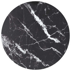 322264 vidaXL Table Top Black Ø60x0,8 cm Tempered Glass with Marble Design 1