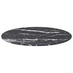 322264 vidaXL Table Top Black Ø60x0,8 cm Tempered Glass with Marble Design 2