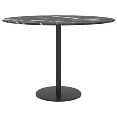 322264 vidaXL Table Top Black Ø60x0,8 cm Tempered Glass with Marble Design 3
