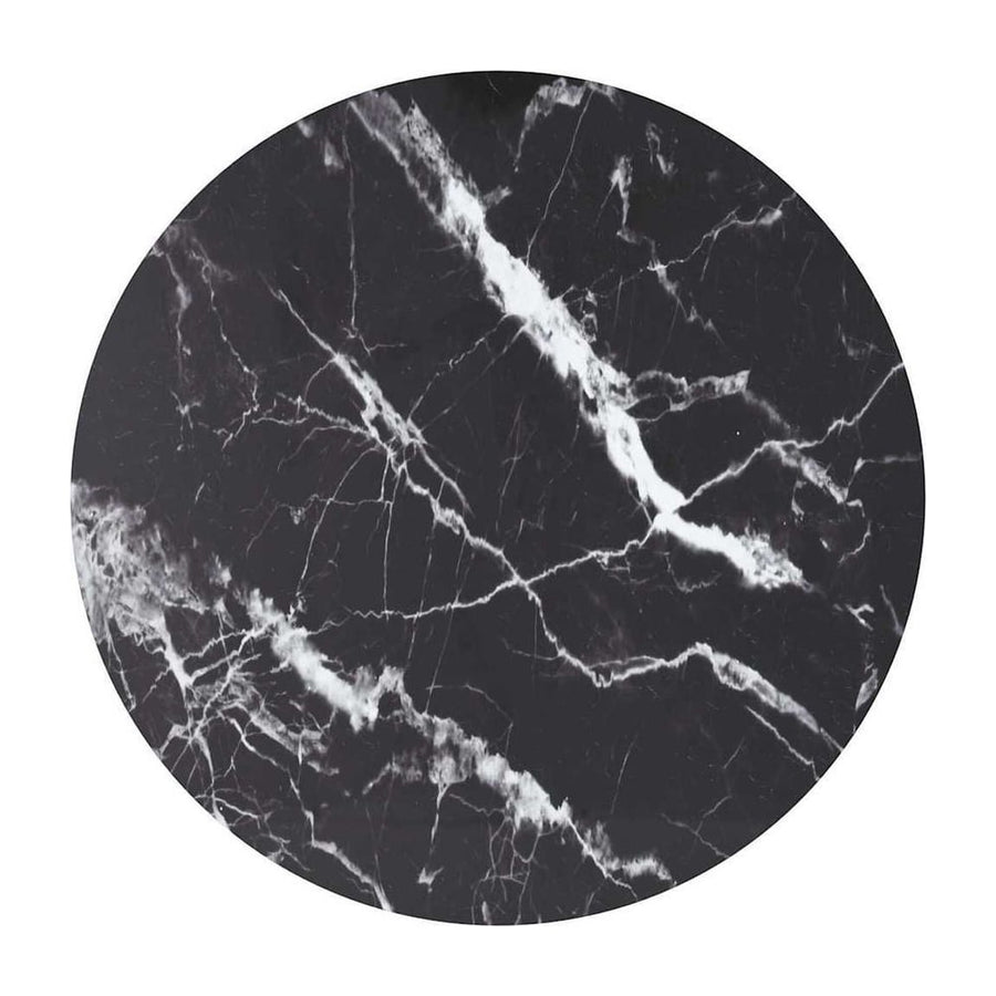 Table Top Black Tempered Glass with Marble Design