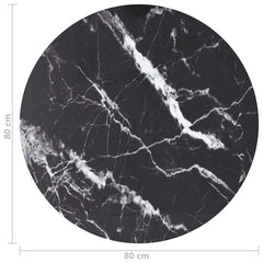 vidaXL Table Top | Black with marble design | Tempered Glass | Medium | Durable 4