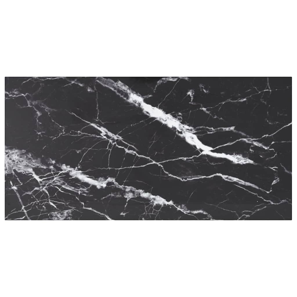 vidaXL Table Top Black 100x50 cm 6mm Tempered Glass with Marble Design 1
