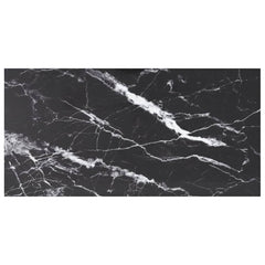vidaXL Table Top Black 100x50 cm 6mm Tempered Glass with Marble Design 1
