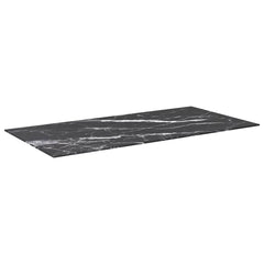 vidaXL Table Top Black 100x50 cm 6mm Tempered Glass with Marble Design 2