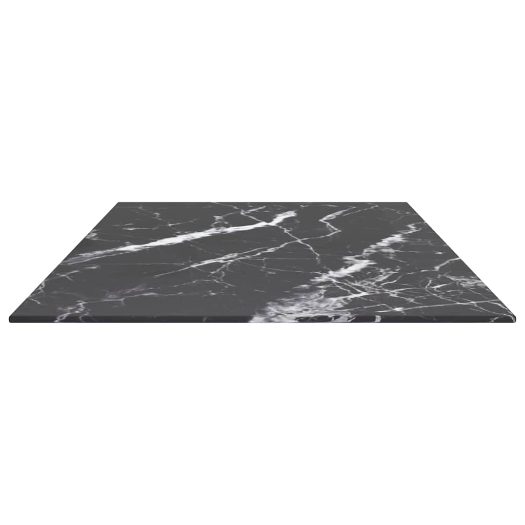 vidaXL Table Top Black 100x50 cm 6mm Tempered Glass with Marble Design 4