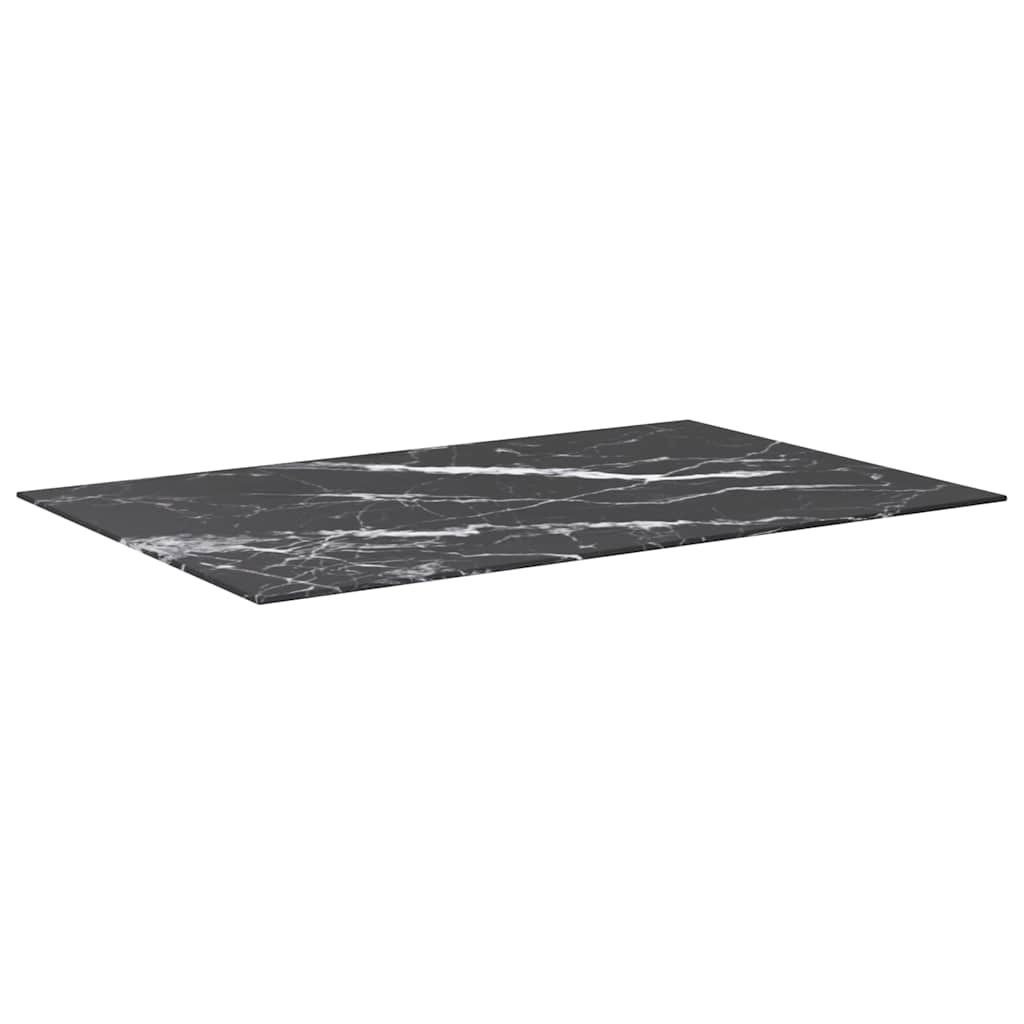 vidaXL Table Top | Black with marble pattern | Tempered Glass | Standard 2