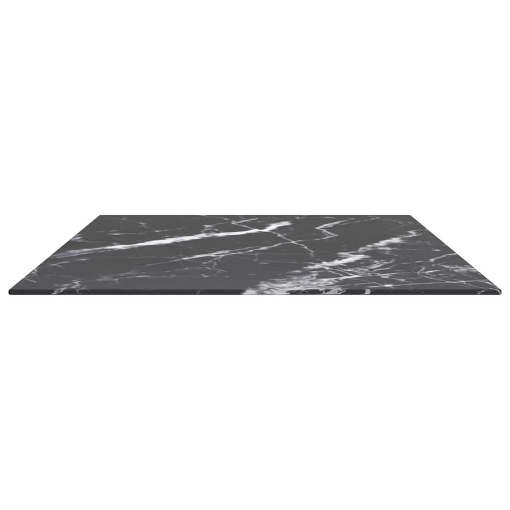 vidaXL Table Top | Black with marble pattern | Tempered Glass | Standard 4