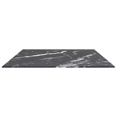 vidaXL Table Top | Black with marble pattern | Tempered Glass | Standard 4