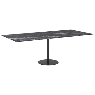 Table Top Black 100x62 cm 8mm Tempered Glass with Marble Design