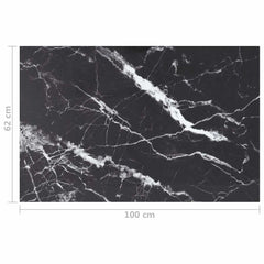 vidaXL Table Top | Black with marble pattern | Tempered Glass | Standard 6