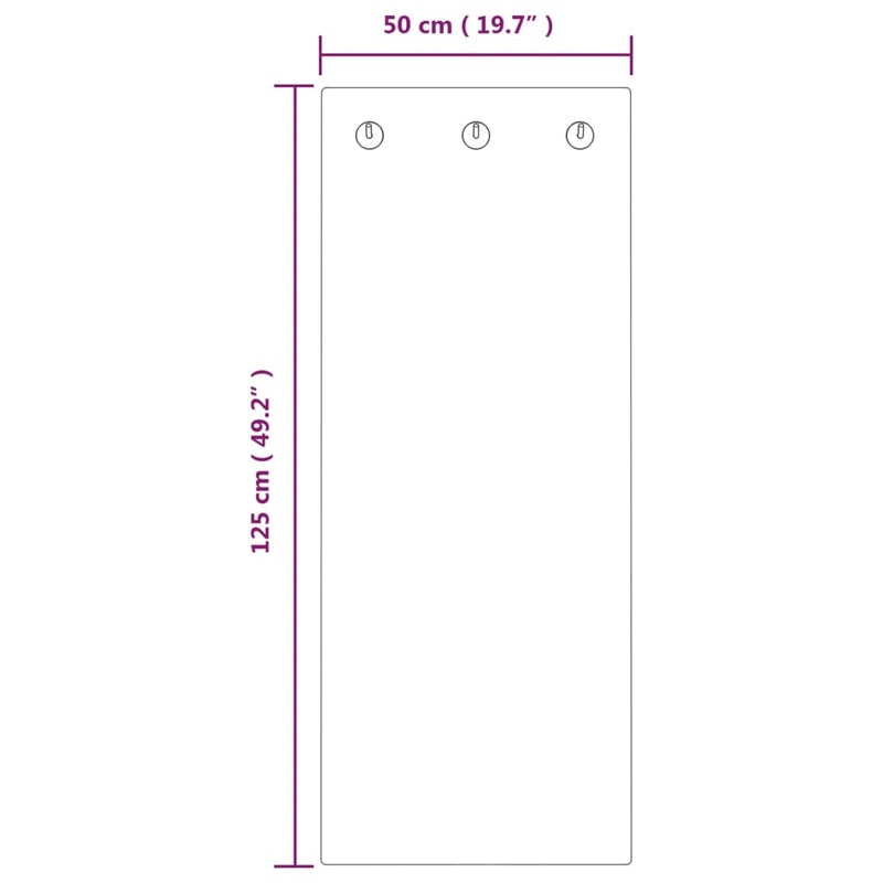 Wall Mounted Coat Rack 125x50 cm Tempered Glass Brick Wall