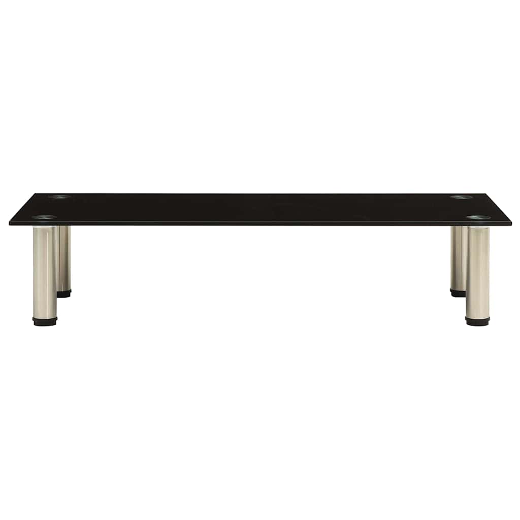 vidaXL Tv Stand | Black | Tempered Glass, Stainless Steel | Medium | Durable 2
