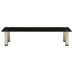 vidaXL Tv Stand | Black | Tempered Glass, Stainless Steel | Medium | Durable 2