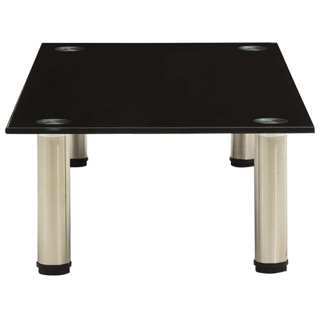 vidaXL Tv Stand | Black | Tempered Glass, Stainless Steel | Medium | Durable 3