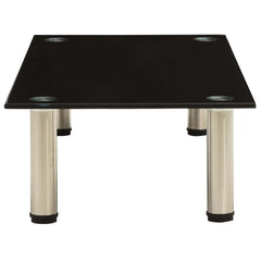 vidaXL Tv Stand | Black | Tempered Glass, Stainless Steel | Medium | Durable 3