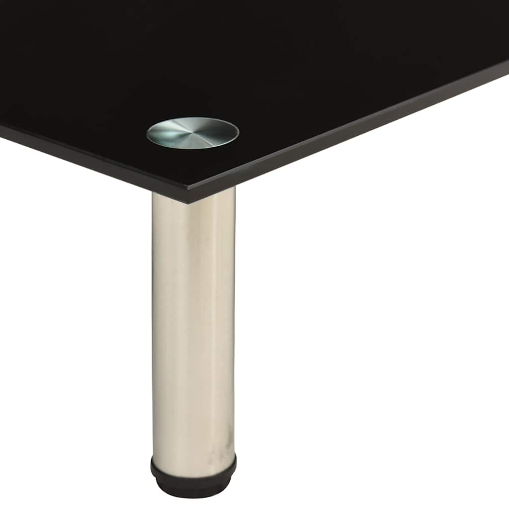 vidaXL Tv Stand | Black | Tempered Glass, Stainless Steel | Medium | Durable 4