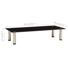 vidaXL Tv Stand | Black | Tempered Glass, Stainless Steel | Medium | Durable 5