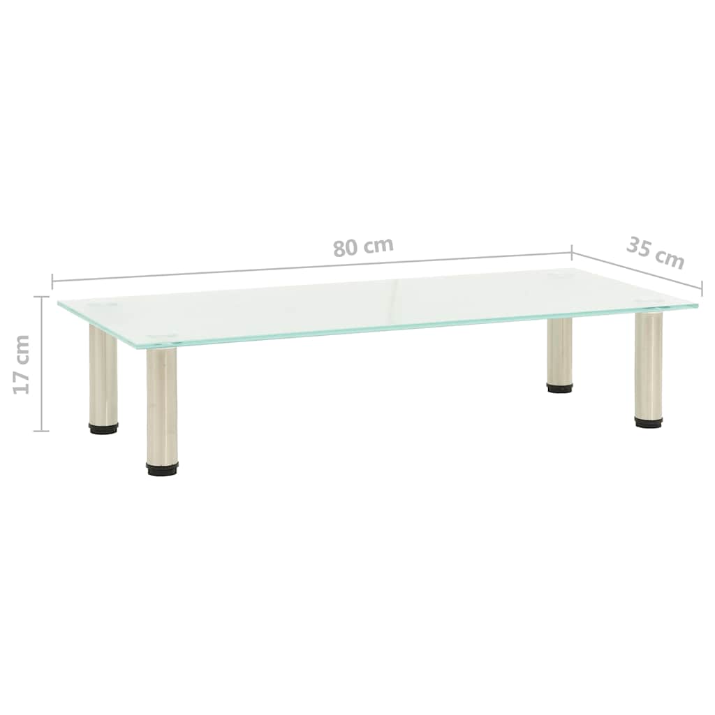 vidaXL TV Stand | Transparent | Tempered glass, Stainless steel | Medium 5