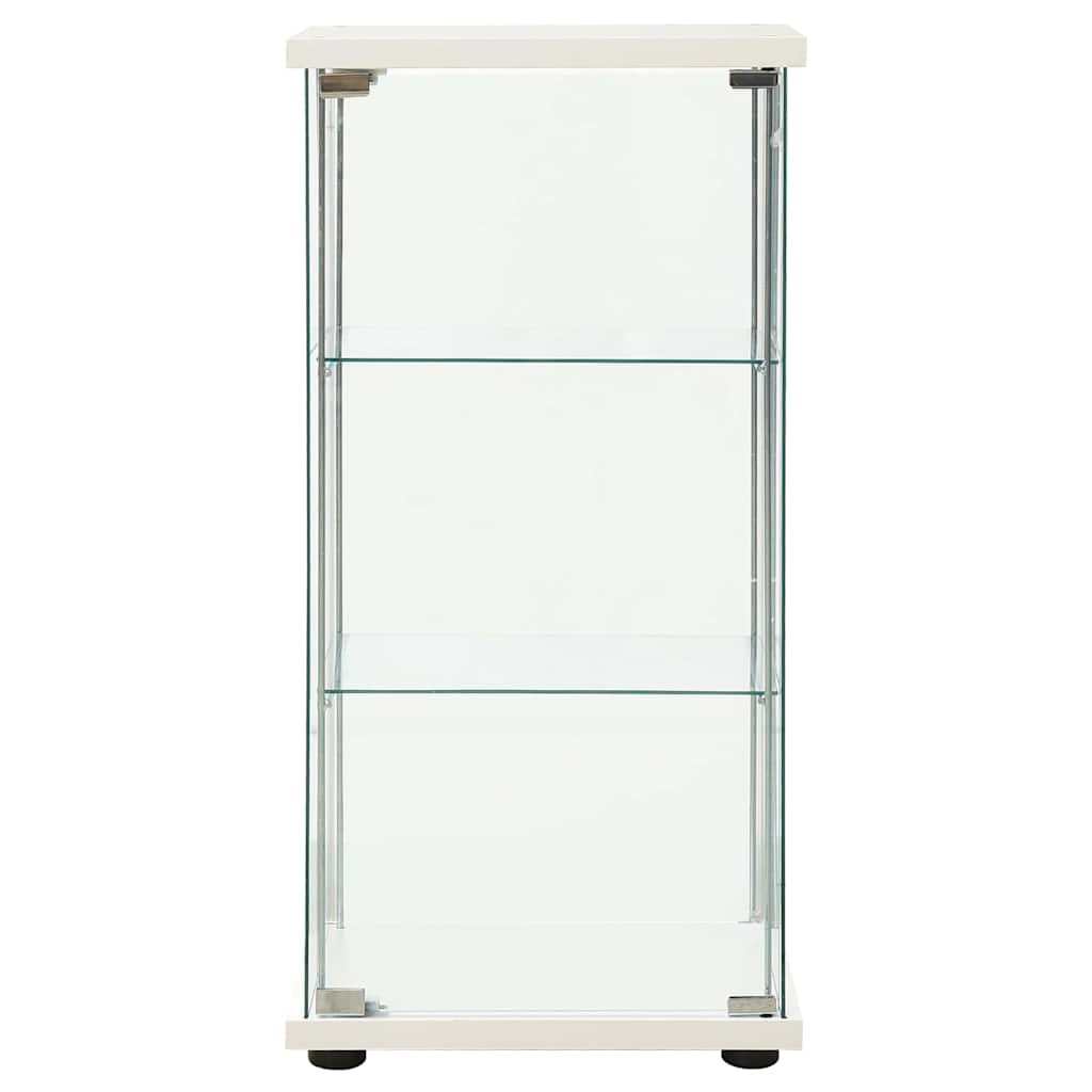 Storage Cabinet Tempered Glass White, image 2