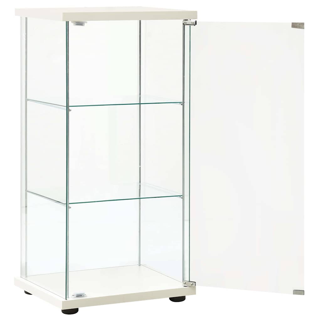 Storage Cabinet Tempered Glass White, image 3