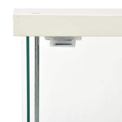 Storage Cabinet Tempered Glass White, image 4