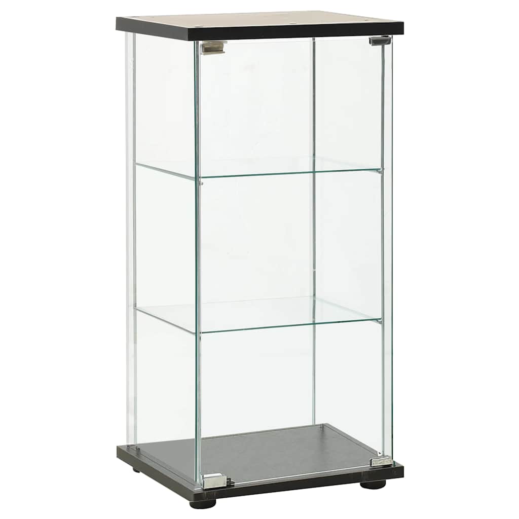 Storage Cabinet Tempered Glass in Black