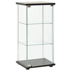Storage Cabinet Tempered Glass in Black