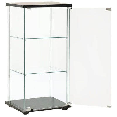 Storage Cabinet Tempered Glass Black